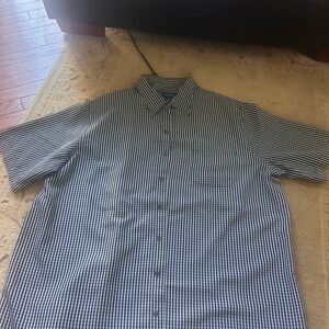 Harbor Bay Navy and White Plaid Button Down Shirt